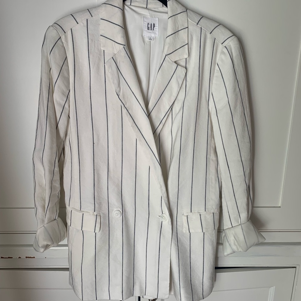 Gap linen striped blazer never worn
